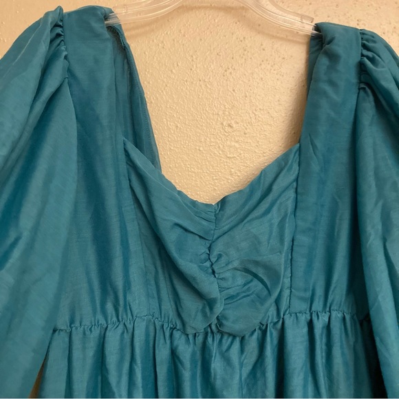 Beyond Words Teal Dress - Picture 2 of 11